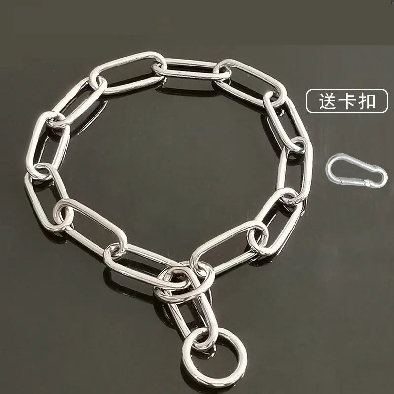 Colar de elos clássico,  inoxidável,  resistente para cães gigantes, médio a grande porte.