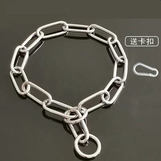 Colar de elos clássico,  inoxidável,  resistente para cães gigantes, médio a grande porte.