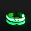 Coleira de nylon para cães, coleira de segurança noturna com LED que brilha no escuro, coleira fluorescente luminosa para cães, acessórios para cães.